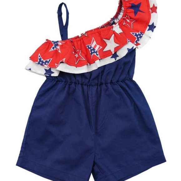 girls 4th of july romper